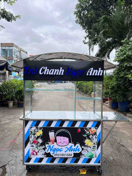 Xe Trà Chanh 1m2 màu xanh dương