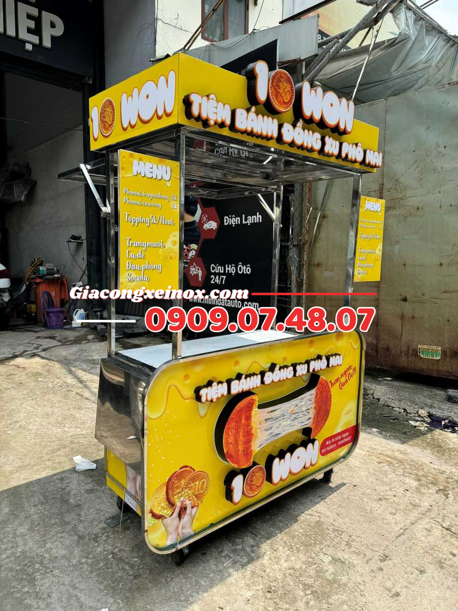 Xe ăn Vặt Bánh đồng Xu Phô Mai 1m2 MS02