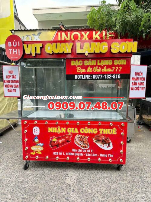 Xe Inox Bán Vịt Quay 1m6