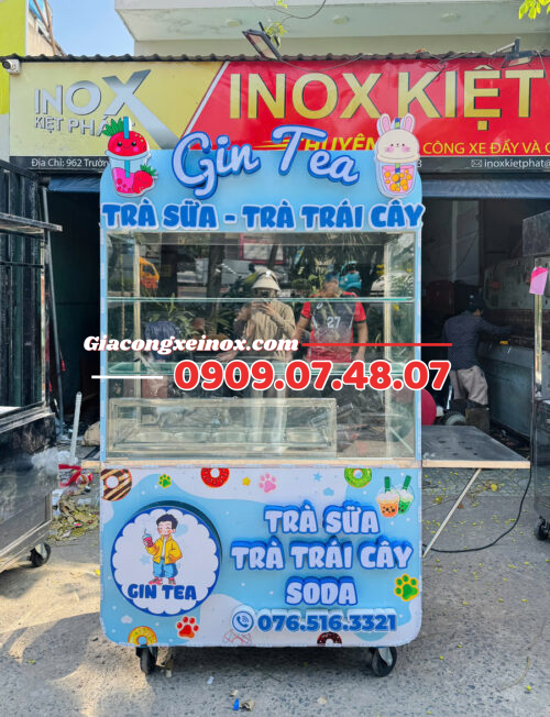 Xe trà sữa mẫu xanh biển - 1M2 1
