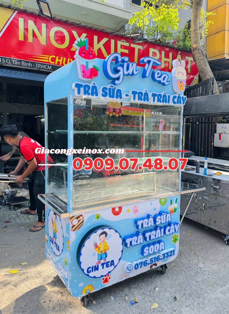 Xe trà sữa mẫu xanh biển - 1M2 2