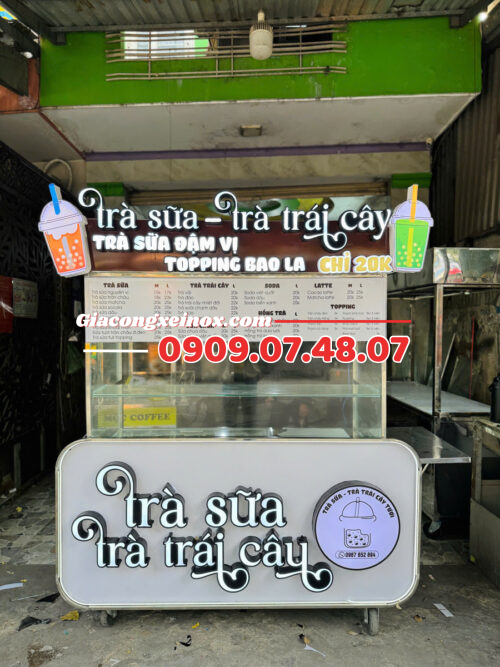 Xe trà sữa - trà trái cây màu trắng 2025 - 1M4 1