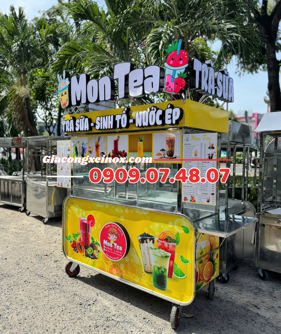 Xe Bán Trà Sữa Màu Vàng - 1M6 Xe Bán Trà Sữa Màu Vàng - 1M6 2