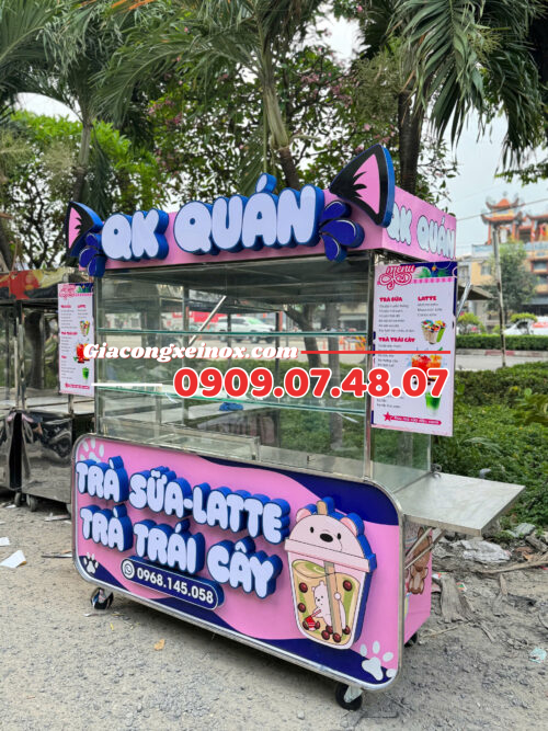 Tủ Trà Sữa Dễ Thương Mẫu Đẹp, Tối Ưu Bán Hàng Vỉa Hè - Giá Xưởng