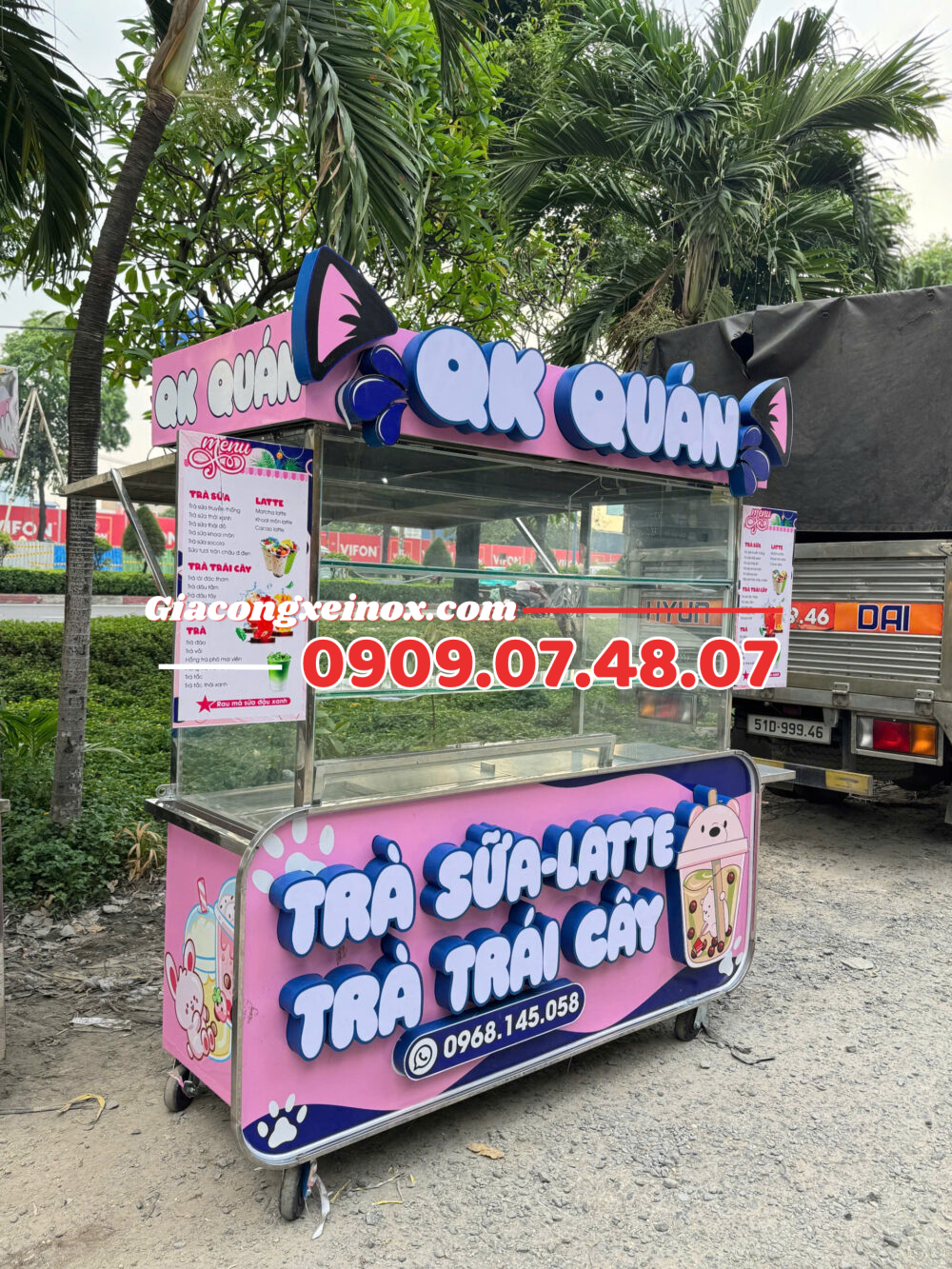 Tủ Trà Sữa Dễ Thương Mẫu Đẹp, Tối Ưu Bán Hàng Vỉa Hè - Giá Xưởng