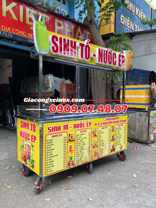 Xe Sinh Tố Nước Ép Không Mái 2M
